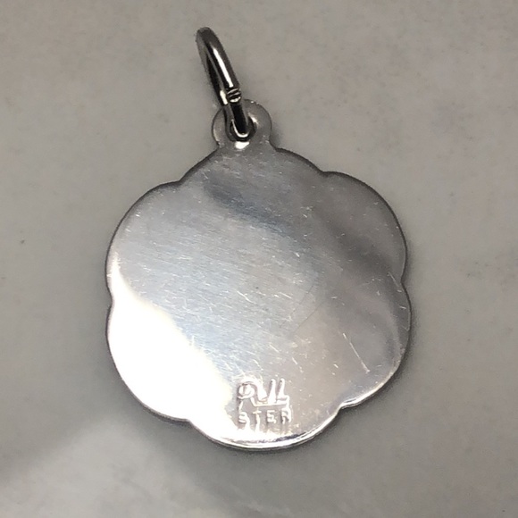 Aquarius zodiac sterling silver charm pendant - Picture 3 of 3